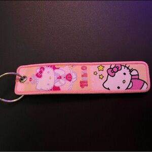 Cute Sanrio Hello Kitty Wristlet Lanyard Keychain Accessory, Embroidered